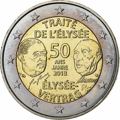 Francia,
2 Euro,
50 ans du traité de l'Élysée