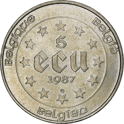 Belgio, 
            
               5 Ecu, 
            
               Charles Quint