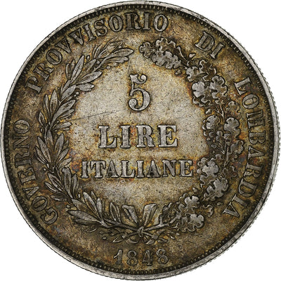 STATI ITALIANI, 
            
               LOMBARDY-VENETIA, 
            
               5 Lire