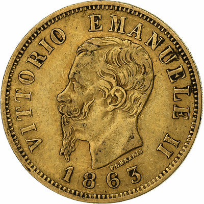 Italia, 
            
               Vittorio Emanuele II, 
            
               10 Lire