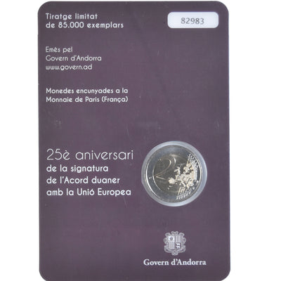 Andorra, 
            
               2 Euro, 
            
               Accords Douaniers