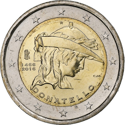 Italia, 
            
               2 Euro, 
            
               Donatello