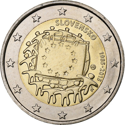 Slovacchia, 
            
               2 Euro, 
            
               European Union Flag