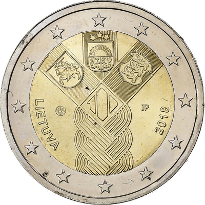 Lituania, 
            
               2 Euro, 
            
               100th Anniversary of the Baltic States