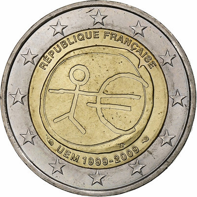 Francia, 
            
               2 Euro, 
            
               10 Years of EMU