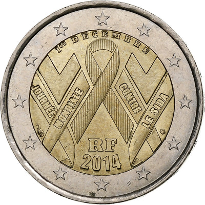 Francia, 
            
               2 Euro, 
            
               World AIDS Day