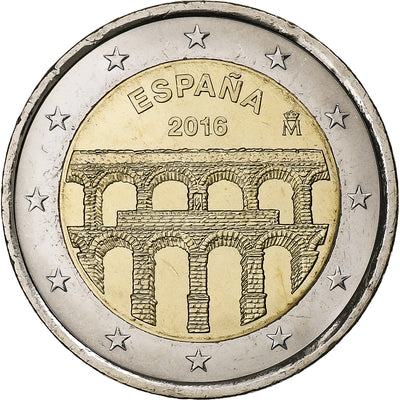 Spagna, 
            
               2 Euro, 
            
               Aqueduct of Segovia