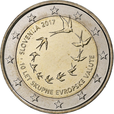 Slovenia, 
            
               2 Euro, 
            
               10th Anniversary of the Euros in Slovenia