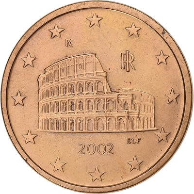 Italia, 
            
               5 Euro Cent, 
            
               2002