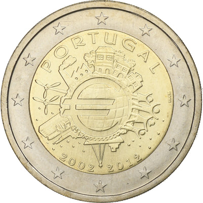 Portogallo, 
            
               2 Euro, 
            
               10 ans de l'Euro