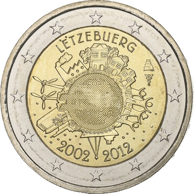 Lussemburgo, 
            
               2 Euro, 
            
               10 years euro