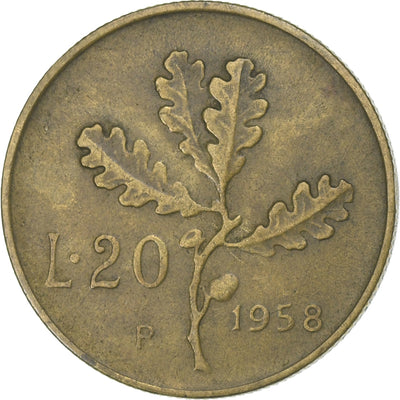 Italia, 
            
               20 Lire, 
            
               1958