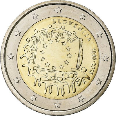 Slovenia, 
            
               2 Euro, 
            
               Drapeau européen