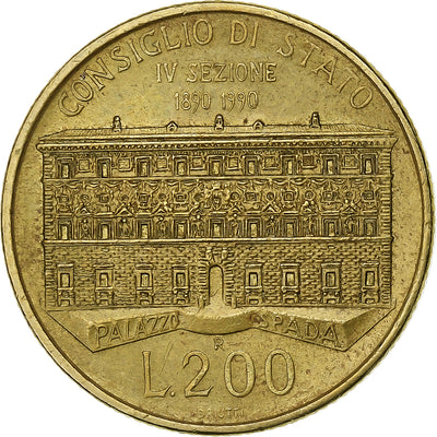 Italia, 
            
               200 Lire, 
            
               1990