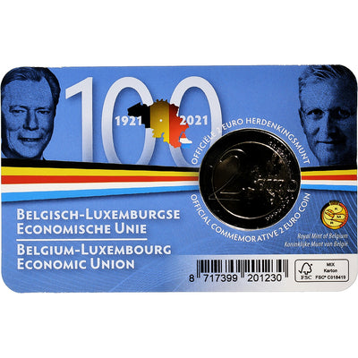 Belgio, 
            
               2 Euro, 
            
               Belgium-Luxembourg economic union