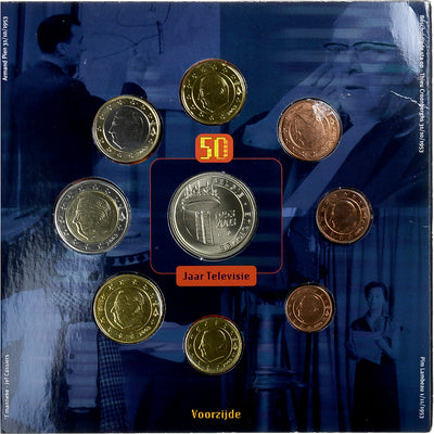 Belgio, 
            
               Set 1 ct. - 2 Euro + Token, 
            
               50 Ans de Télévision