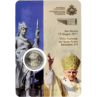 San Marino, 
            
               2 Euro, 
            
               Visita Pastorale del Santo Padre Benedetto XVI