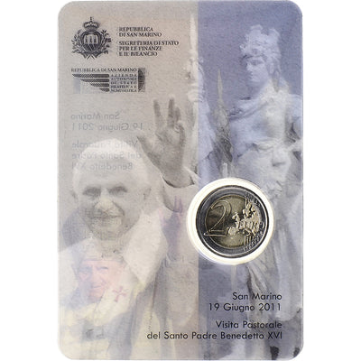 San Marino, 
            
               2 Euro, 
            
               Visita Pastorale del Santo Padre Benedetto XVI