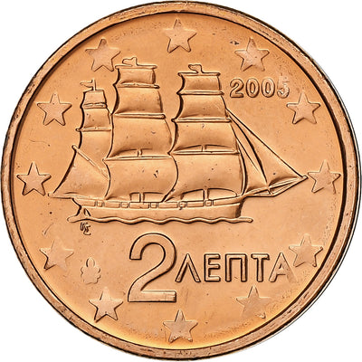 Grecia, 
            
               2 Euro Cent, 
            
               2005