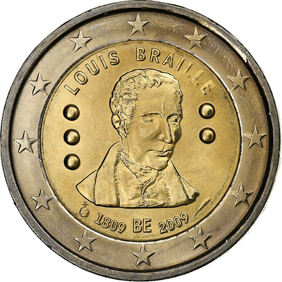 Belgio, 
            
               2 Euro, 
            
               Louis Braille