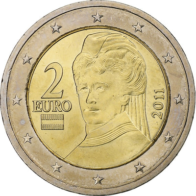 Austria, 
            
               2 Euro, 
            
               Bertha von Suttner