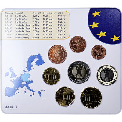 Germania, 
            
               1 Cent to 2 Euro, 
            
               BU