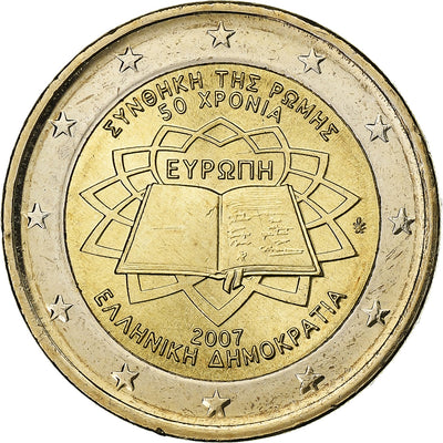 Grecia, 
            
               2 Euro, 
            
               Traité de Rome