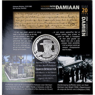 Belgio, 
            
               20 Euro, 
            
               Canonisation de Père Damien