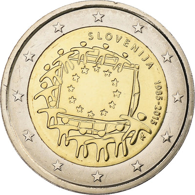 Slovenia, 
            
               2 Euro, 
            
               30 ans du drapeau de l'UE