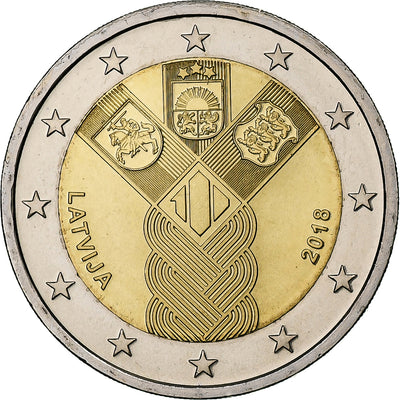 Lettonia, 
            
               2 Euro, 
            
               Independent Baltic States