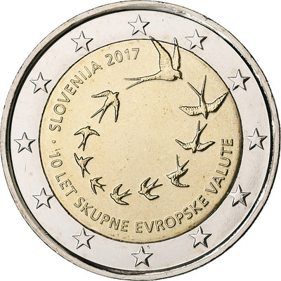 Slovenia, 
            
               2 Euro, 
            
               10e anniversaire de l'euro