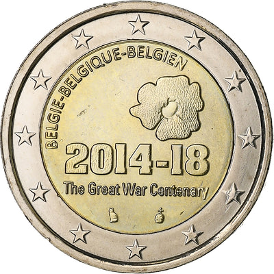 Belgio, 
            
               2 Euro, 
            
               Centenaire de la Première Guerre mondiale