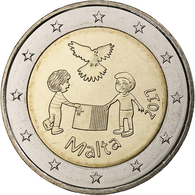 Malta, 
            
               2 Euro, 
            
               Peace