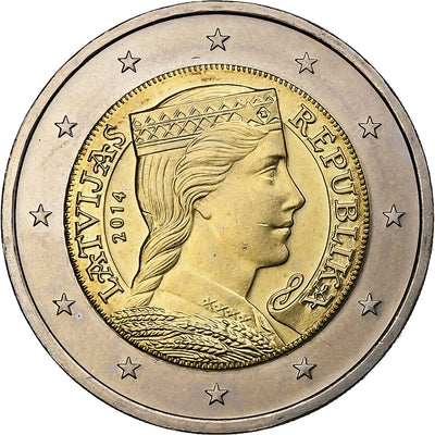 Lettonia, 
            
               2 Euros, 
            
               2014