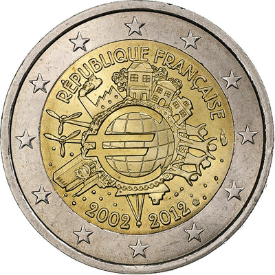 Francia, 
            
               2 Euro, 
            
               10 ans de l'euro