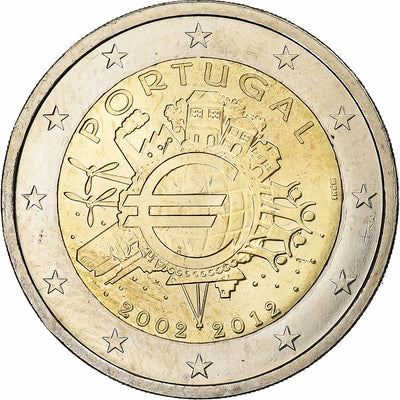 Portogallo, 
            
               2 Euro, 
            
               10 Years of Euros Cash