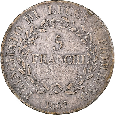 Principality of Lucca and Piombino, 
            
               Felix and Elisa, 
            
               5 Franchi