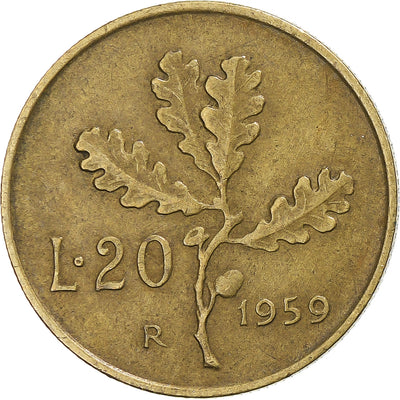 Italia, 
            
               20 Lire, 
            
               1959