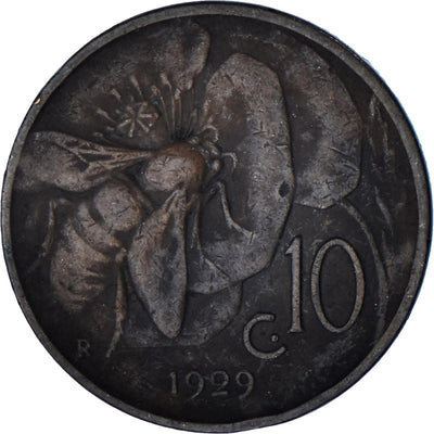 Italia, 
            
               10 Centesimi, 
            
               1929