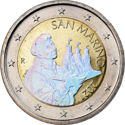 San Marino, 
            
               2 Euro, 
            
               Colourized