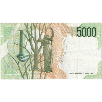 Italia, 
            
               5000 Lire, 
            
               Undated (1985)