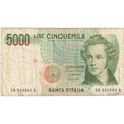 Italia, 
            
               5000 Lire, 
            
               1985