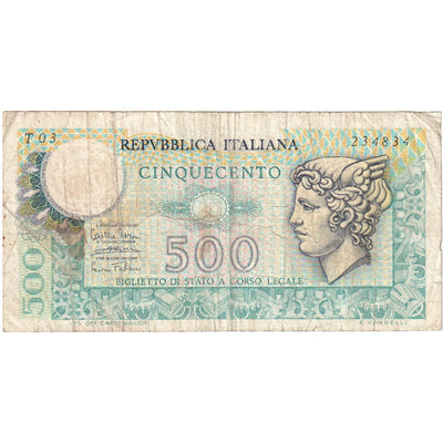 Italia, 
            
               500 Lire, 
            
               KM:95