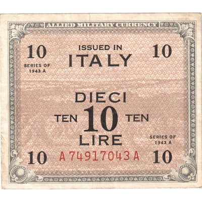 Italia, 
            
               10 Lire, 
            
               Undated (1943)