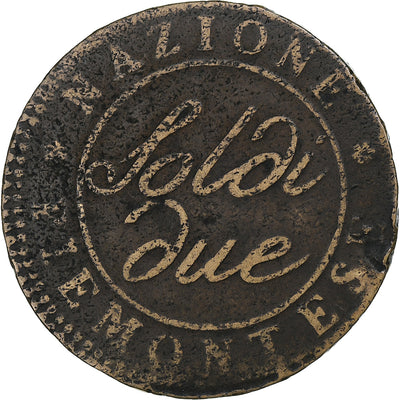 Italia, 
            
               République Subalpine, 
            
               2 Soldi