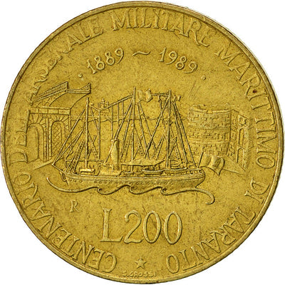 Italia, 
            
               200 Lire, 
            
               1989