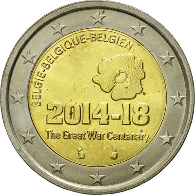 Belgio, 
            
               2 Euro, 
            
               The Great War Centenary