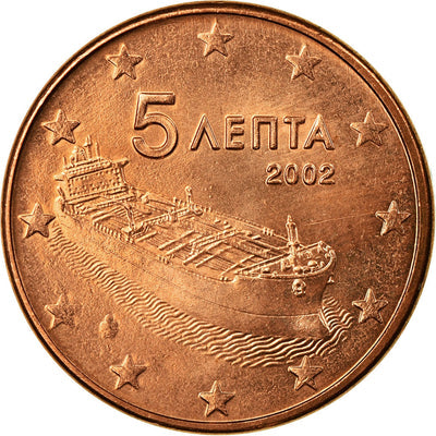 Grecia, 
            
               5 Euro Cent, 
            
               2002